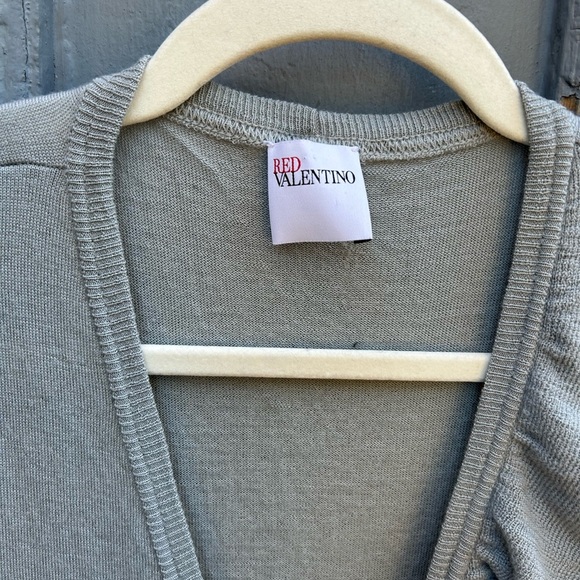 Red Valentino blue ruffle front sweater, size approx Small - Picture 7 of 9